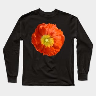 Orange Poppy Flower Long Sleeve T-Shirt